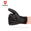 Hespax Pu Palm Guante de trabajo de seguridad recubierto